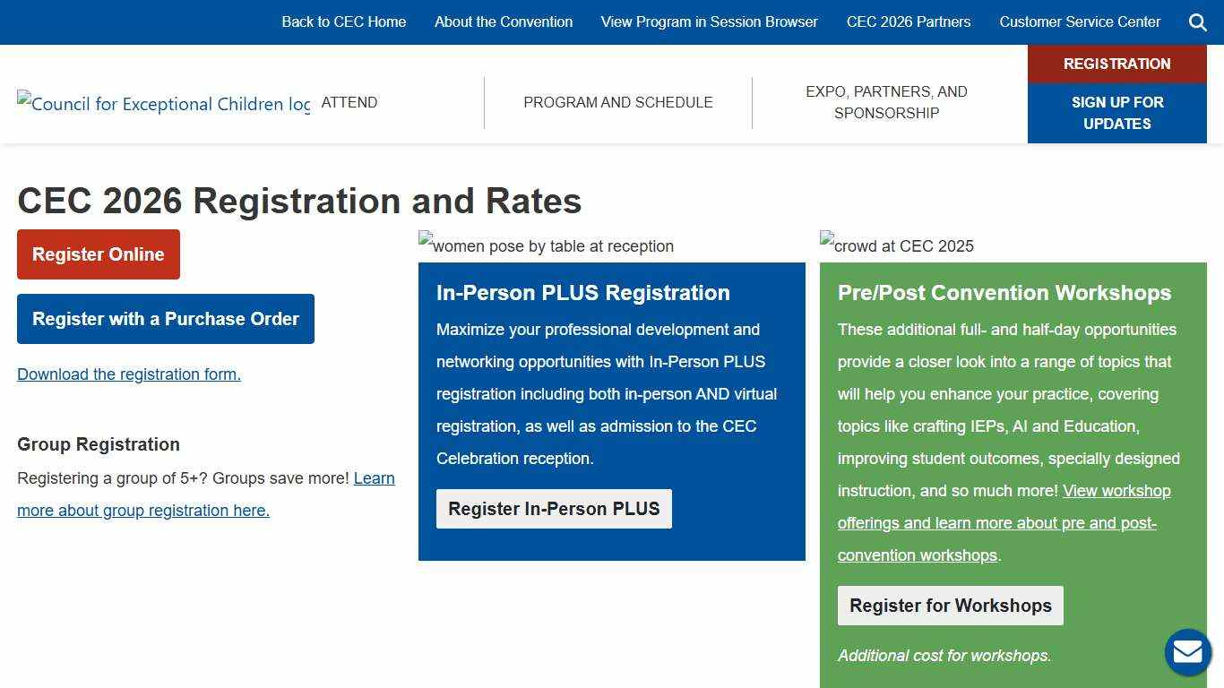 Registration and Rates for CEC 2026 Council for Exceptional Children